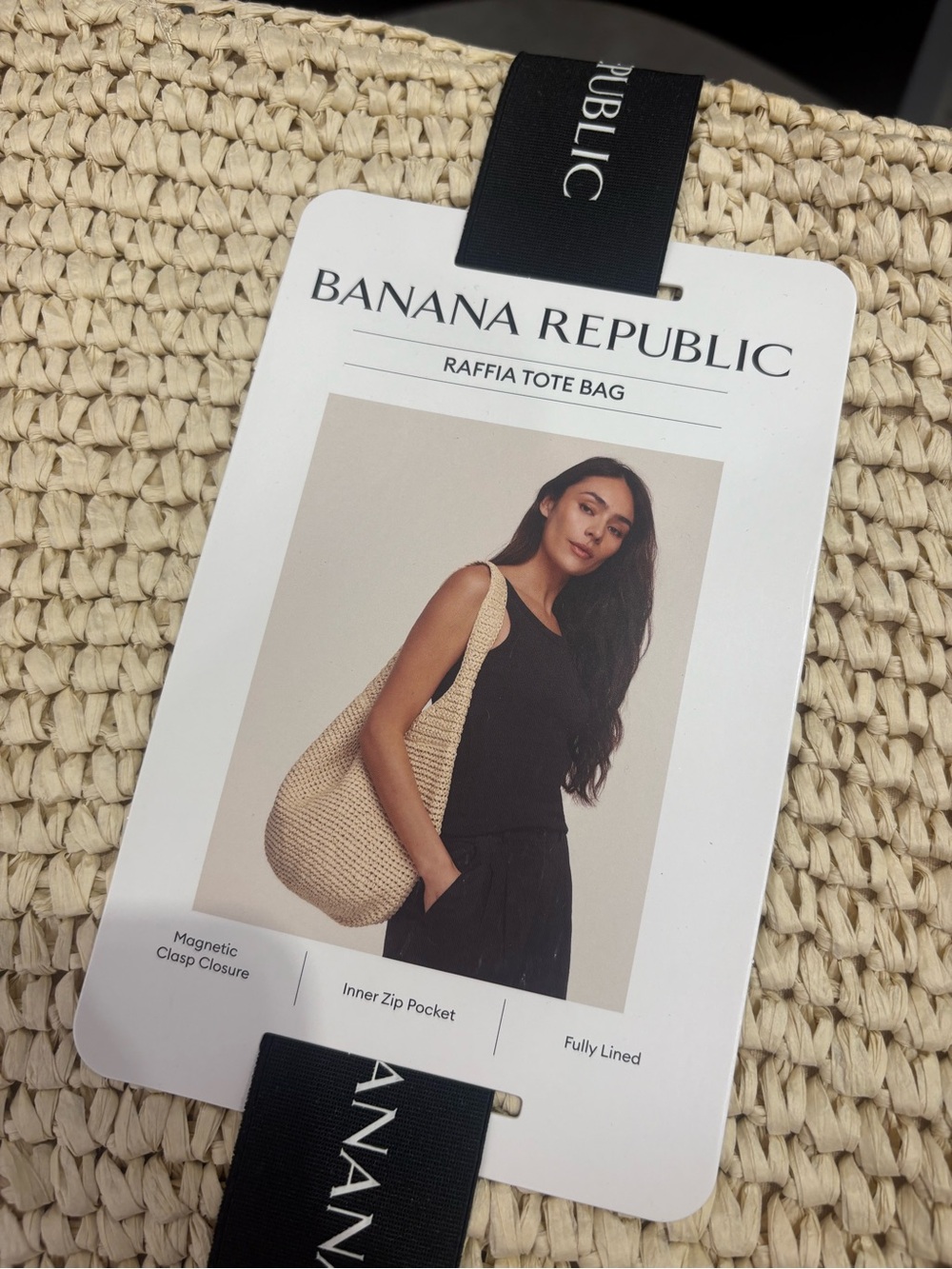 Banana Republic Raffia Tote, Natural. - Picture 5 of 5